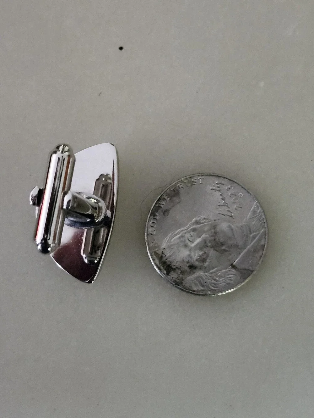 Vtg Mid Century Modern Hickok Silver Tone Cufflinks With Starburst Design